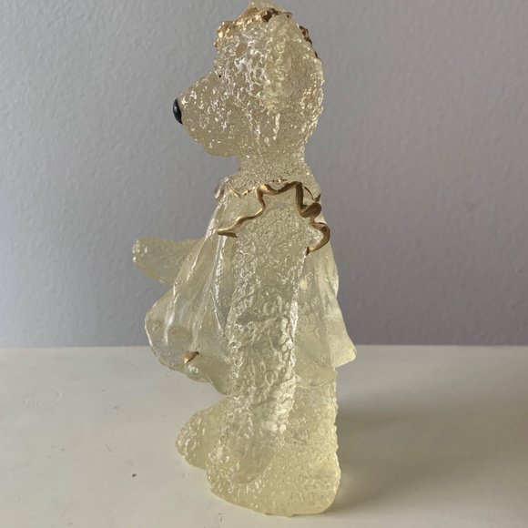 Gold and Clear Glass "Chelsea" Teddy Bear Figurine - Picture 2 of 5